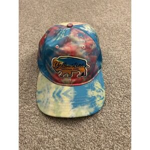 H3 Headwear Yellowstone National Park Hat Men OSFM Multi Tie Dye Excellent Bison